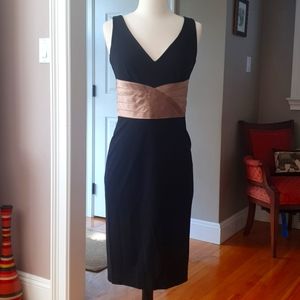 Kay Unger NWT Black & Taupe Silk Cocktail Dress 2
